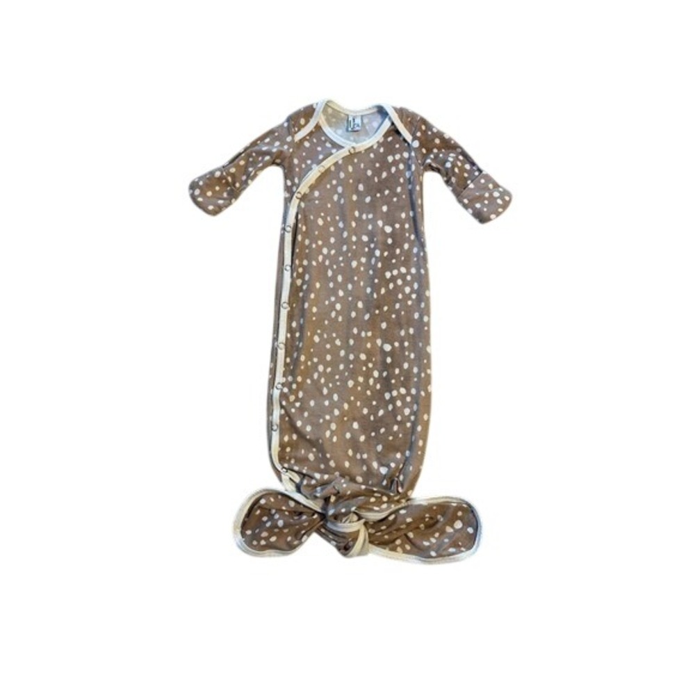 Copper Pearl Baby Bamboo Knotted Sleep Gown Tan White Infant Sleeper (B5)